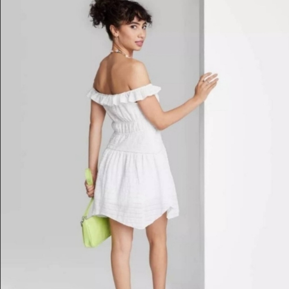 Women's Ruffle Tiered Skater Dress - Wild Fable white